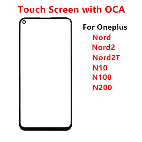 Внешний экран для Oneplus Nord 2 2T N10 N100 N200 5G Передняя панель ЖК-дисплей Сенсорная стеклянная крышка объектив Запасные части + OCA 4001075533579
