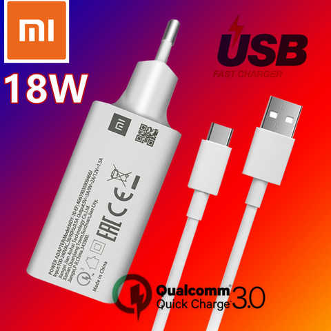 Зарядное устройство Xiaomi Poco M3 Pro, 18 Вт, оригинальное Сетевое зарядное устройство QC 3,0 с Usb-портом для быстрой зарядки Redmi 10C Note 8 9 10 10S 9S Mi A3 A2 4001079842028