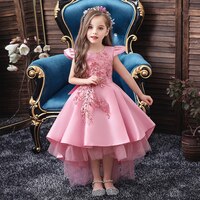 Розовые платья для девочек на свадьбу, Тюлевое кружевное женское платье для рождевечерние, детский костюм принцессы для детей, новинка 2021 4001080190782