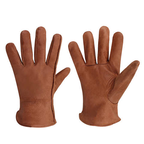 Рабочие перчатки из коричневой коровьей кожи, универсальные мотоциклетные перчатки для водителей, защитные перчатки для мужчин и женщин 4001080647697