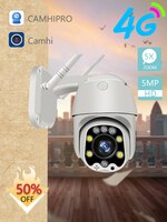 Беспроводная камера видеонаблюдения, 5 МП, 4G, SIM-карта, PTZ, Wi-Fi, Onvif, ИК, ночное видение, 30 м, 2,5 дюйма 4001080815338