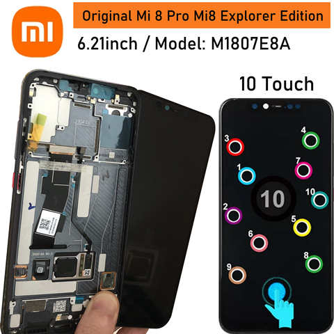 Оригинальный дисплей для Xiaomi Mi 8 Pro Mi8 Explorer Edition, сменный ЖК-экран Super Amoled со сканером отпечатков пальцев, Mi8 Pro M1807E8A 4001085041351