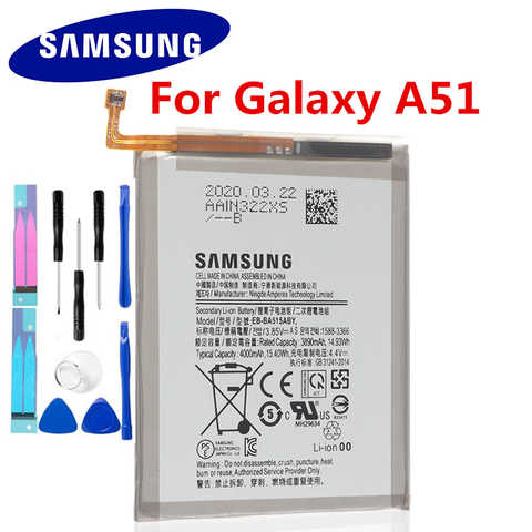 100% Оригинальный аккумулятор EB-BA515ABY для Samsung Galaxy A51, Сменный аккумулятор для телефона, аутентичная батарея 4000 мАч 4001091067724