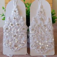 Перчатки женские кружевные белые, без пальцев, для невесты 4001095723641