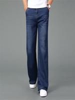 Джинсы мужские легкие прямые с широкими штанинами, тонкие брюки-клеш в повседневном и деловом стиле, большие размеры, черные синие, лето 2022 4001098778466