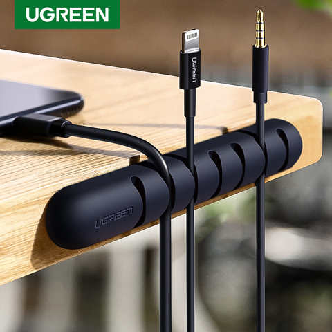 Органайзер для кабелей UGREEN, силиконовый держатель USB-кабеля, гибкие зажимы для мыши, наушников, кабеля 4001131820030
