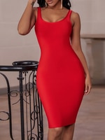 Женское Бандажное платье, красное элегантное привлекательное вечернее праздничное платье желтого, розового, белого цветов, лето 2022 4001141804917
