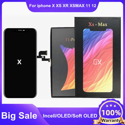ZY GX JK OLED Incell Pantalla ЖК- дисплей для iphone X дисплей OLED дисплей сенсорный экран дигитайзер сборка для iphone XS XR 11 ЖК 4001155585303