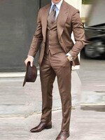 Новейший коричневый классический мужской костюм из 3 предметов смокинг с пиковым отворотом свадебные костюмы для жениха бордовый мужской деловой пиджак брюки жилет 4001156068576