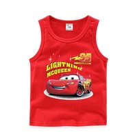 Новый детский жилет Disney, Детская Хлопковая домашняя Удобная Пижама с рисунком Красной машинки и круглым вырезом, футболка 4001175245981