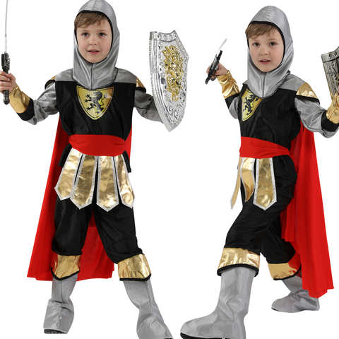 Детские королевские костюмы на Хэллоуин, рыцарь-воин, солдаты для мальчиков, Детские средневековые римские карнавальные костюмы для косплея 4001181295707