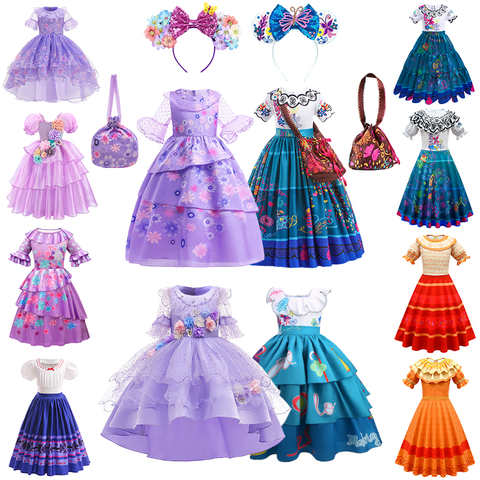 2022 Хэллоуин, детское платье для девочек, искусственное детское платье, принцесса Mirabel Isabela, комплекты одежды, Рождественский Карнавальный костюм для косплея 4001181561582