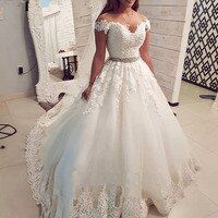 ZJ9183 2022 с открытыми плечами вышивка очаровательное милое белое свадебное платье Индивидуальный размер бальное платье свадебное платье e 4001189362441
