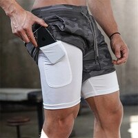 2020 лето 2 в 1 шорты для мужчин GYMS фитнес шорты для бега Quick Dry мужские шорты бодибилдинг короткие брюки 4001210292238