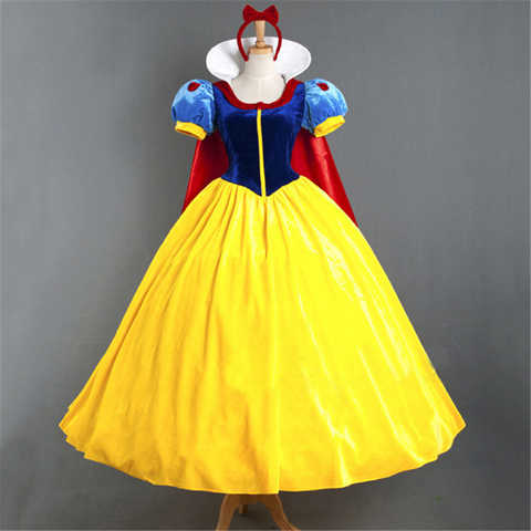 Платье принцессы женское, для взрослых, для косплея, Белоснежка, костюм на Хэллоуин 4001212349640