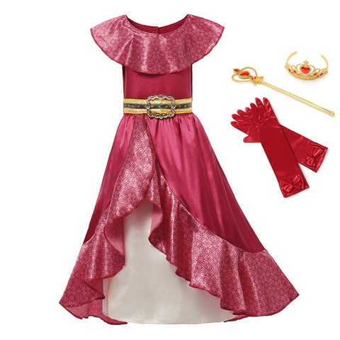 Классический костюм принцессы Елены для девочек, красный костюм для косплея, детское платье авалора Елены, Детская Вечеринка без рукавов, бальное платье на Хэллоуин, наряды 4001216985132