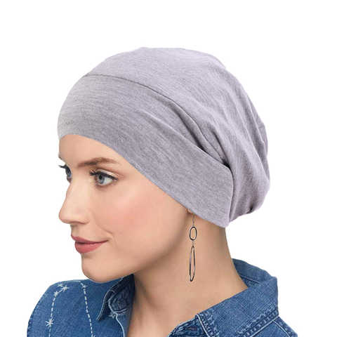 Шапка-тюрбан женская из бамбукового волокна, однотонная хлопковая шапка-тюрбан для химиотерапия шляпа, шарф-снуд на голову, хиджаб для выпадения волос 4001218170976
