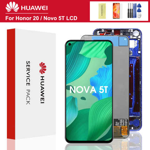 6,26 ''для Huawei Nova 5T YAL-L21 L61A L71A ЖК-экран + сенсорный дисплей дигитайзер Замена с рамкой для Huawei Nova 5t дисплей 4001220463248