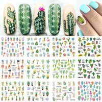 12 видов конструкций наклейки для дизайна ногтей, слайдеры, кактус, абстрактный женский лак, фольга для ногтей, переводные наклейки, набор NFBN1261-1272 4001223099856