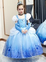 Платье Принцессы Диснея Золушки, женское платье, бальное платье, Детские платья для девочек на Хэллоуин, костюм для косплея, детская одежда 4001228051682