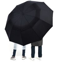 Зонт складной двухслойный для мужчин и женщин, большой водонепроницаемый дорожный зонтик от дождя, для 3-4 человек, диаметр 125 см 4001241323976