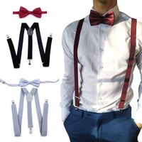 Подтяжки с галстуком-бабочкой, модный мужской комплект с галстуком-бабочкой, мужские подтяжки, женские регулируемые подтяжки, брюки, свадебные галстуки, аксессуары 4001241869010