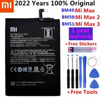 100% Оригинальный запасной аккумулятор для Xiaomi Mi Max 3 Max3 BM51 / BM50 Mi Max 2 Max2 / BM49 Mi Max Оригинальный аккумулятор для телефона + Инструменты 4001253669292
