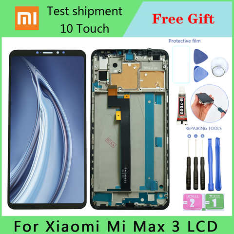 Оригинальный ЖК-дисплей для Xiaomi Mi MAX 3 ЖК-дисплей сенсорный экран с рамкой для Xiaomi Mi MAX3 ЖК-дисплей запасные части для ремонта 4001256343416
