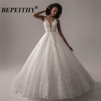 BEPEITHY кружевное свадебное платье с глубоким v-образным вырезом 2022 для женщин, платье принцессы для невесты, платье без рукавов, свадебное платье цвета слоновой кости 4001269030307