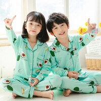 Детские пижамы, Осень-зима 2021, одежда для сна для девочек и мальчиков, одежда для сна, детская одежда, пижамные комплекты с мультяшными животными, хлопковые детские пижамы 4001271853790