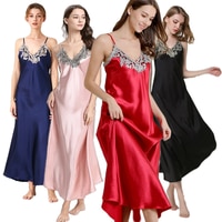 2 шт. кружевное Ночное платье, розовый пеньюар, женские длинные ночные рубашки, женская одежда для сна, шелковая ночная рубашка с V-образным вырезом, большое нижнее белье, халаты, Халат 4001276379965