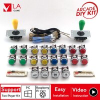 Аркадная игровая консоль «сделай сам», Usb, ПК, Raspberry Pi, Bartop, аркадные кнопки, светодиодный аркадный набор «сделай сам», аркадный джойстик с овальной шаровой консолью, многофункциональный 4001298797758