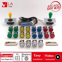 Аркадный набор «сделай сам» для 2-х игрового Usb кодировщика к ПК Rasberry Pi аркадный шкаф набор «сделай сам» светодиодные кнопки 5-контактный 8-контактный джойстик 4001298939067