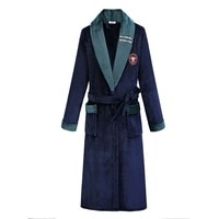 Халат-кимоно мужской, фланелевый, теплый, утепленное платье, Мужская Ночная рубашка, домашняя одежда, размера плюс, Осень-зима 4001308819622