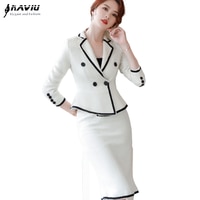 Деловой костюм Naviu женский новый модный Тонкий деловой шерстяной Блейзер с длинным рукавом и юбка Офисная Женская одежда для работы 4001326103208