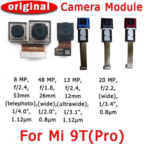 Оригинальная передняя и задняя камеры для Xiaomi Mi 9T Redmi K20 Pro модуль камеры с основным лицом гибкий кабель запасные части для замены 4001326873853
