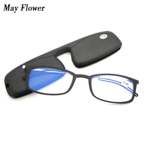 Очки для чтения May Flower TR90 мужские, тонкие портативные лёгкие аксессуары для пресбиопии, с Anti Blue Ray покрытием, с чехлом + 3,5 4001327032677