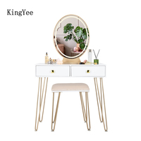 Современный стол для туалетного столика KingYee, стол со светодиодной подсветкой Mirros для дома, спальни, туалетный столик плотности, макияж с зеркалом 4001333757953