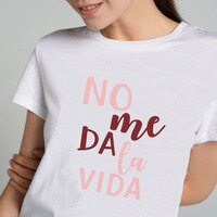 Женская футболка с надписью it't give me life, модная футболка с испанским буквенным принтом, уличная одежда, белая, розовая Женская футболка, летняя женская футболка 4001338611234