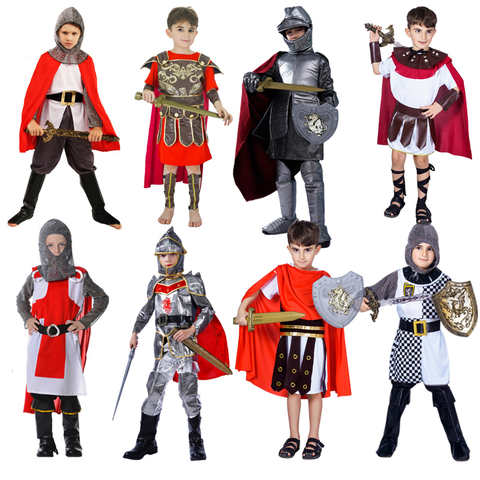 DSPLAY ролевые Детские костюмы на Хэллоуин для мальчиков, Римский рыцарь, воин, маскарадный детский солдат, воин, гладиаторские костюмы 4001338813933