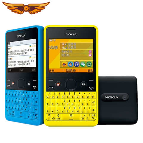 Разблокированный телефон Nokia Asha 210, 2 SIM-карты, 2MP QWERTY клавиатура, английская раскладка, 2,4 дюйма, мобильный телефон 4001345921082