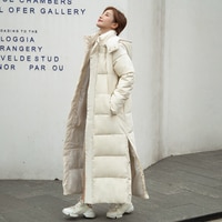 Женская однотонная парка X-long с капюшоном, Повседневная зимняя куртка 2021, женское свободное толстое пальто с хлопковой подкладкой и воротником-стойкой для дам 4001346146672