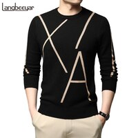 2022 новый модный брендовый вязаный высококачественный дизайнерский зимний шерстяной пуловер черный свитер для мужчин крутой осенний Повседневный джемпер мужская одежда 4001350185943