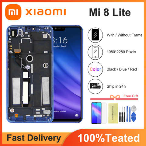 Сменный дисплей 6,26 дюйма качества AAA для Xiaomi Mi 8 Lite, mi8 lite, глобальная версия, ЖК-дисплей с сенсорным экраном, дигитайзер в сборе для mi8 lite, ЖК-дисплей 4001365112210