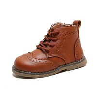 Детские осенние классические ботинки на шнуровке COZULLAA 2022, броги, кожаная обувь, детские ботильоны для девочек и мальчиков, размеры 21-30 4001365258068