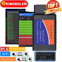 ELM327 V1.5 OBD2 сканер PIC18F25K80 BT/Wifi ELM 327 OBD Автомобильный диагностический инструмент для Android /IOS PK Vgate Icar2 кодовый считыватель 959062486