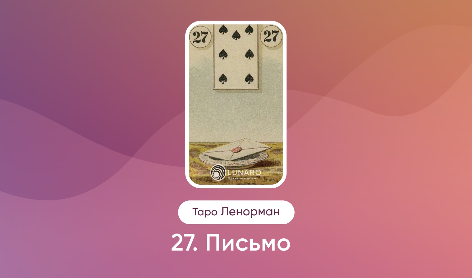 Письмо в Таро Ленорман, значение карты в раскладах