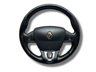 руль Renault Megane 3 поколение [2-й рестайлинг] 2015, 1.5 л., DCi, K9K 636, дизель, 6МКПП, bleu majorelle / terpb, хетчбэк 5 дв., передний привод, правый руль, 985100007R, 484003397R