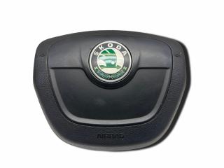 подушка безопасности водителя Skoda Fabia 2 поколение [рестайлинг] 2012, 1.6 л., TDi, CAYC, дизель, 5МКПП, arctic green / lf7w, универсал, передний привод, правый руль, 5J0880201K