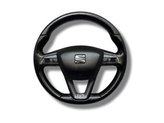 руль SEAT Leon 3 поколение [рестайлинг] 2018, 2.0 л., TDi, CRLB, дизель, 6МКПП, blanco nevada / ls9r, универсал, передний привод, правый руль, 575419091F, 6F0880201J